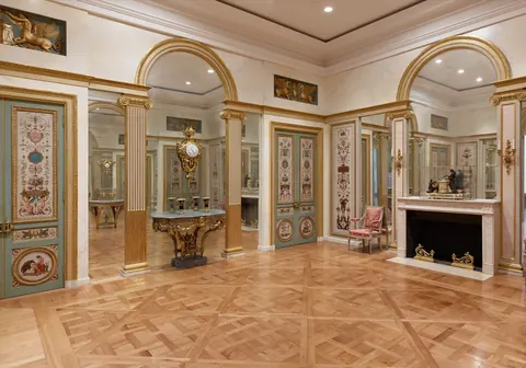 Luxury wood paneling in a hall